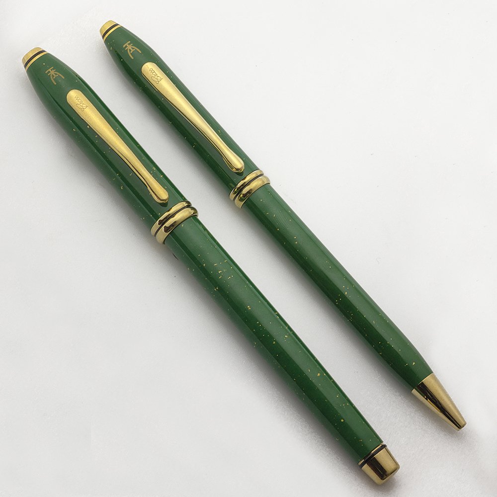 Cross Townsend Fountain Pen Set - Jade Lacquer, GP Trim, 18k